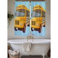 thumbnail image 4 of School Bus Bathroom Window Curtain, Cartoon Funny Yellow Transportation Truck Blue Light Filtering Coffee Kitchen Curtains, Bedroom Living Room Curtains 2 Panel 84"x63", 4 of 6