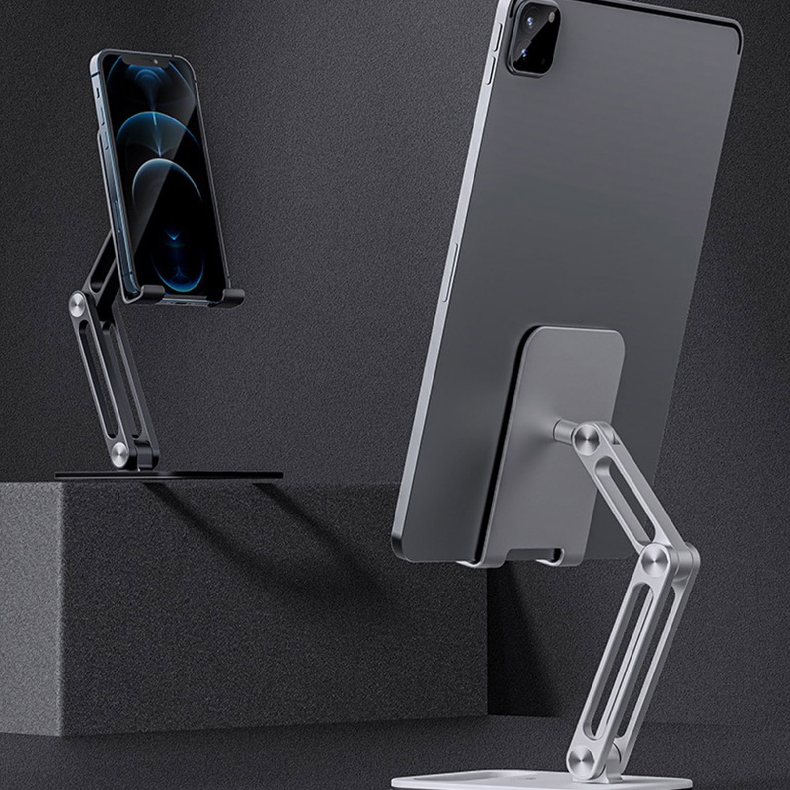 Adjustable Cell Phone Stand for Desk Foldable Multi-axis Phone Holder Non Slip Cradle Dock for 5-14'' Smartphones Tablet