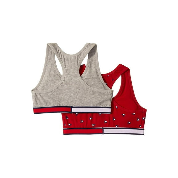 Tommy Hilfiger Kids 2-Pack Heart Flag Crop Bra (Little Kids/Big Kids) Scarlet Sage