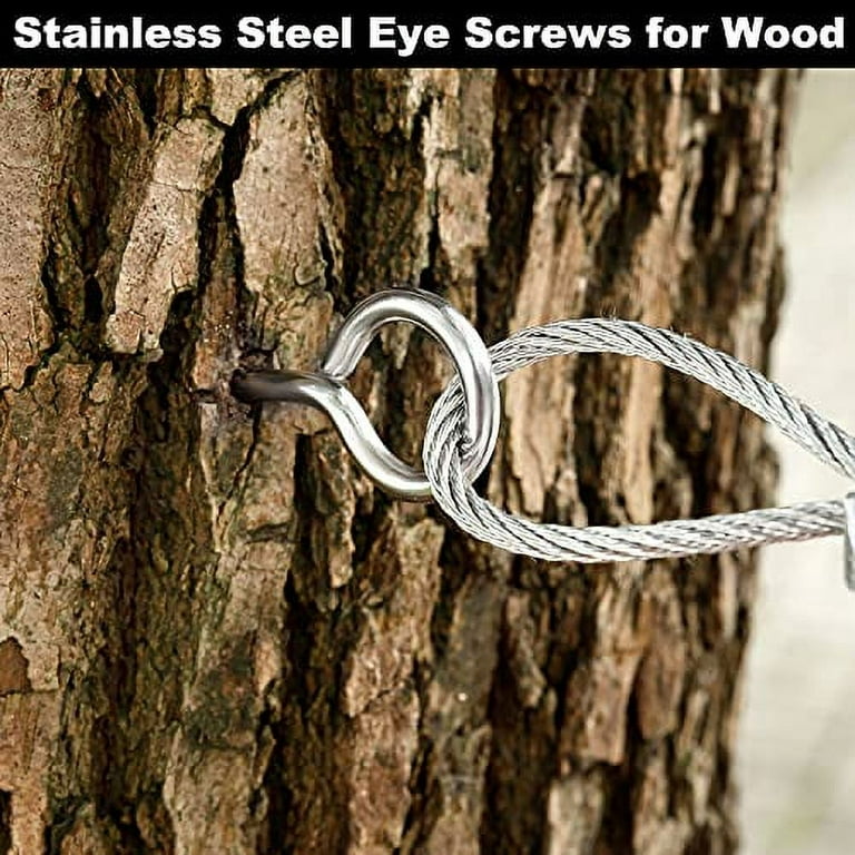 Eye Hooks Screw 10 Pcs Stainless Steel Heavy Duty Eye Bolts Screw in 200  Lbs