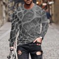 thumbnail image 1 of Blusas y camisas de manga larga con cuello redondo para hombre, blusa informal de manga larga con cuello redondo y estampado., 1 of 5