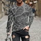 thumbnail image 1 of Blusas y camisas de manga larga con cuello redondo para hombre, blusa informal de manga larga con cuello redondo y estampado., 1 of 5