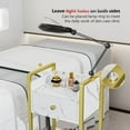 thumbnail image 5 of Salon Trolley Cart with Wheels, Esthetician Cart with 3 Drawers & 2 Trays, Mobile Storage Organizer for Beauty Spa Massage Tattoo Esthetic Facial Tool Holder Station, White Marble, 5 of 18