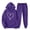Purple, variant on ibuvkizy 2 Piece Outfits for Women!Men's and Women's Sports Tracksuits Long Sleeve Pullover Hoodies Sweatshirt Loose Coat and Sweatpants Fall Winter Suit Blue,S