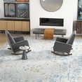 thumbnail image 5 of Walker Pillow Back Fabric Linen Nursery Rocking Chair in Dark Gray (Set of 2), 5 of 7