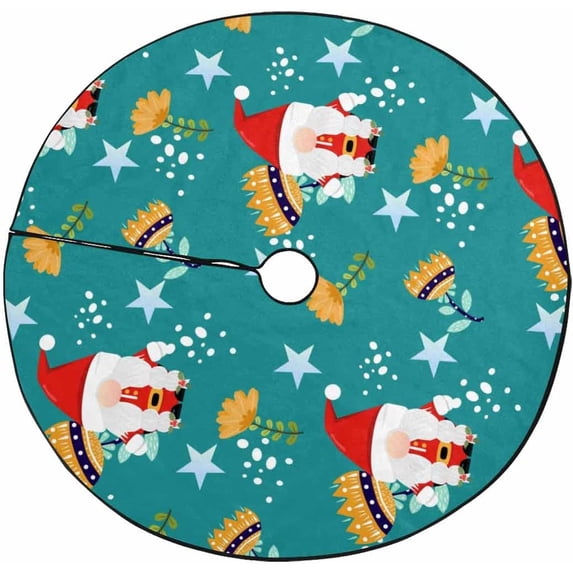 FMSHPON Cute Cartoon Character Xmas Christmas Tree Skirt Stand Mat for Holiday Party Decoration Indoor Outdoor 48 inches