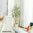 thumbnail image 3 of DR.Planzen 4 ft Artificial Olive Plants with Realistic Leaves and Natural Trunk, Silk Fake Olive Tree in Black Plastic Pot, Faux Olive Tree for Office Home, 3 of 9