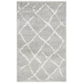 thumbnail image 2 of SAFAVIEH Berber Bentley Geometric Shag Area Rug, Light Gray/Cream, 3' x 5', 2 of 12