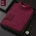 thumbnail image 2 of New 2024 Men's Mock Collar 100% Pure Woolen Sweater Tops Autumn Winter Cashmere Sweater Men Pullover Knitted Warm Sweater Male, 2 of 5
