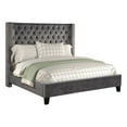 thumbnail image 2 of Galaxy Home Allen Contemporary Design Tufted Upholstered Velvet Queen Bed in Gray, 2 of 6