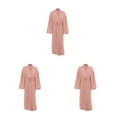 thumbnail image 1 of yingyy 1/2/3/5 Femmes Printemps Style Décontracté Ouvert devant Vêtements de Nuit Filles Simple Robe de Nuit à Manches Longues Vêtements de Pyjama Maison Marron P 3 Pcs, 1 of 6