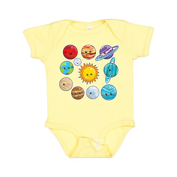 Inktastic Happy Sun Moon and Planets Boys or Girls Baby Bodysuit