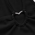 thumbnail image 6 of Women'S Crop Halter Top Ruched Heart Ring Sleeveless Criss Backless Rib Knit Tank Tops Black L, 6 of 7
