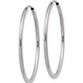 thumbnail image 3 of 14K White Gold 1.5mm Polished Endless Hoop Earrings (31 X 31) Made In Peru xy1186, 3 of 6