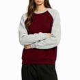 thumbnail image 3 of Enjoytime Women Sweatshirt Patchwork Long Sleeve Pullover Tops Fall Winter Fleece Casual Crew Neck Sweatshirts with Pockets, 3 of 7