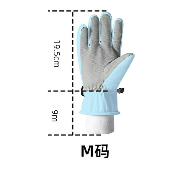 WRKEKC Winter Gloves for Women Thickened Waterproof Ski Gloves Ideal for Winter Cycling Cold Proof Warm Gloves for Adult Women