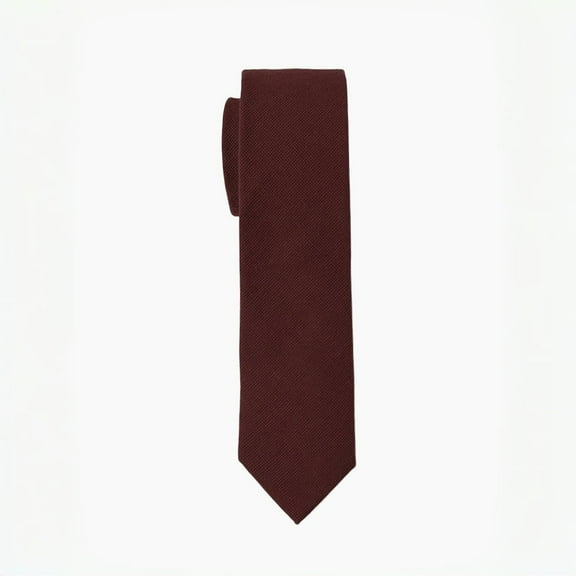 Cabernet Wine Solid Skinny Tie, Cotton Skinny Necktie