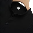 thumbnail image 5 of Men's Shirts, Mens Summer Linen Shirts Casual Short Sleeve Button Down Shirt Classic Lightweight Stand Neck Stylish Beach Tops Black M, 5 of 6