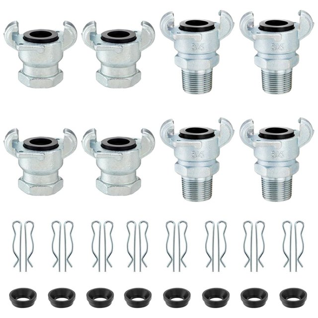 8 Pcs Raccord de Tuyau d'Air 3/4 Pouce NPT, Raccord Universel Chicago 3/4 Pouce pour Embout Mâle, Embout Femelle