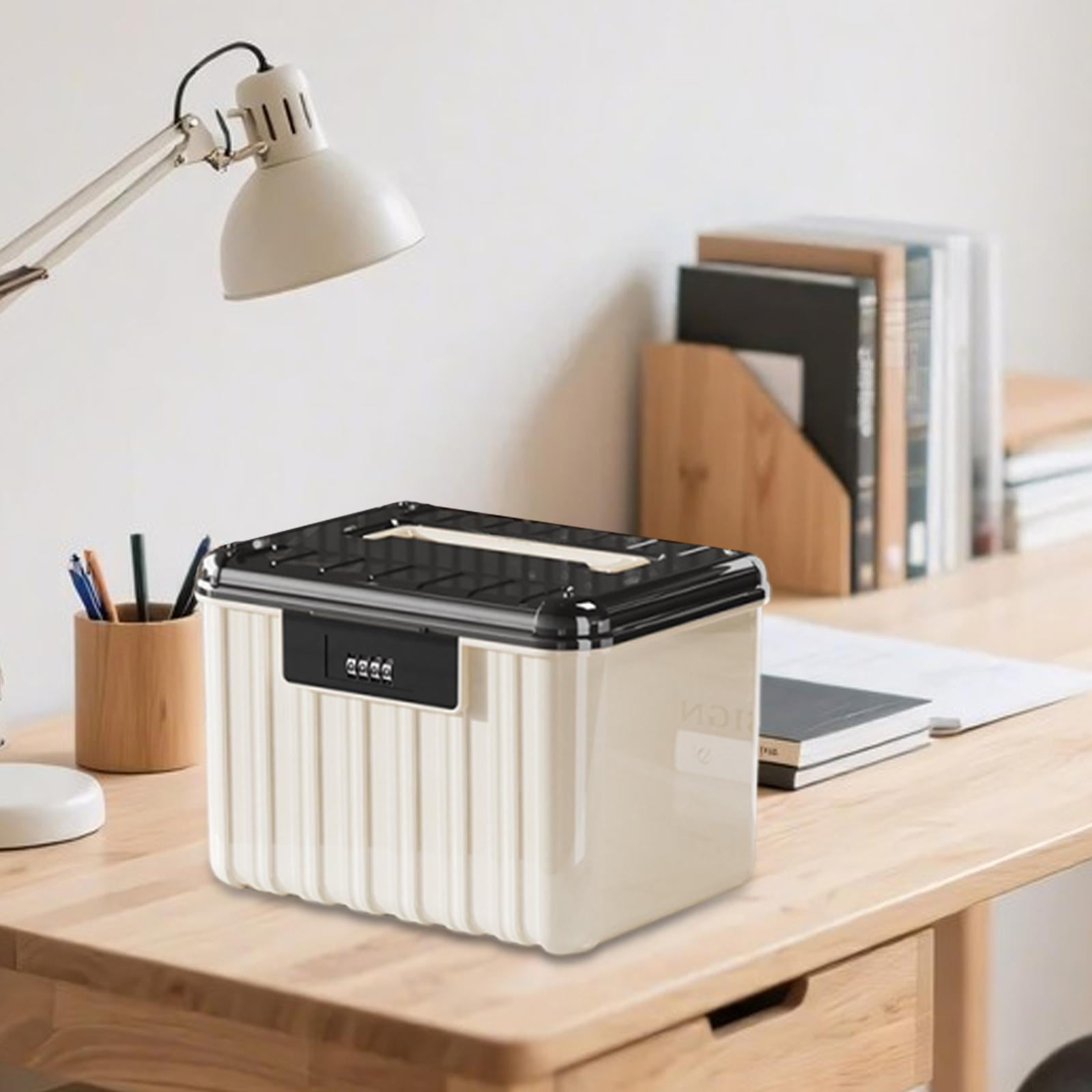 Fiocias Lockable Storage Bin Password Lock Storage Box Compartment Kids Toy Storage Case 25x19.8x17.8cm