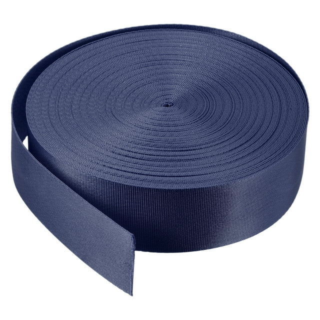Unique Bargains Flat Nylon Webbing Strap 1.5 Inch 25 Yards Dark Blue for Backpack, Luggage-rack