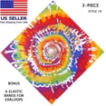 thumbnail image 2 of 3 Pack 100% Cotton Bandana with 6 Elastic Head bands for DIY Face Mask US Stock Ship from Chicago (Style 19), 2 of 4