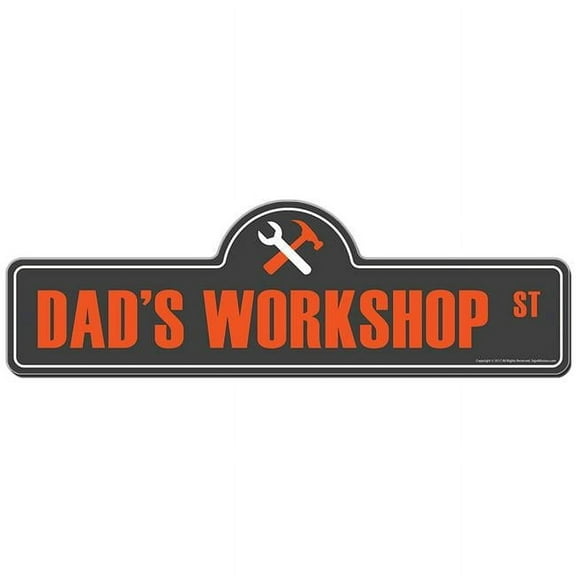 Dad's Workshop Street Sign | Indoor/Outdoor | Funny Home Decor for Garages, Living Rooms, Bedroom, Offices | SignMission personalized gift