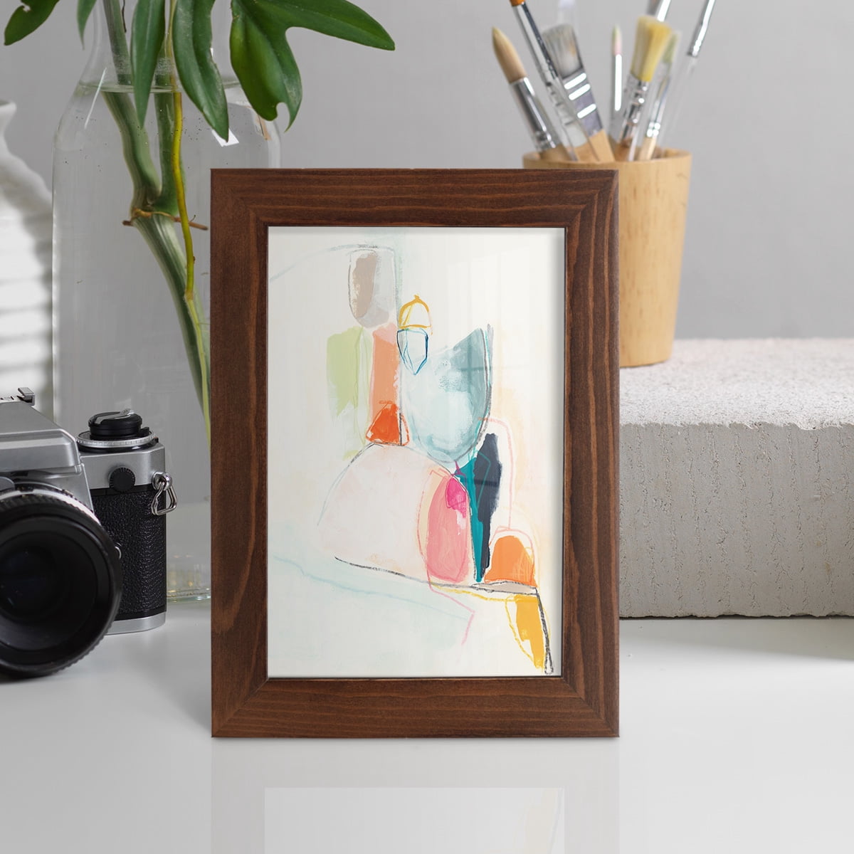 Factotum I -Framed Print w/glass-Chestnut