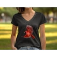 thumbnail image 5 of Cute Flying Northern Red Cardinal Bird Redbird Wings V-Neck T-Shirt Cardinal Bird Lover Gift for Men Women Boys Girls Graphic V-Neck Tshirt, 5 of 8
