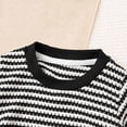thumbnail image 3 of GobdXE Toddler Girls Striped Ribbed Outfit, Short Sleeve Top and Wide Leg Pants 2 Piece Summer Casual Set Color:Black,Size:4-5 Years, 3 of 8