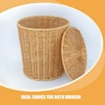 thumbnail image 7 of OUNONA Imitation  Wicker Trash Can with Lid Woven Waste Basket for Bathroom Office Bedroom Small Garbage Bin with Lid Stylish Trash Can for Home and Kitchen, 7 of 7