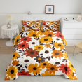 thumbnail image 2 of Manfei Cartoon Floral Daisy Bedding Comforter Set,Rustic Plant Twin Comforter Sets,White Orange Bedding Set For Boys Girls,Breathable Home Decor Reversible,2-Piece, 2 of 8