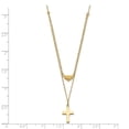 thumbnail image 4 of 14K Yellow Gold Polished 2-Strand Diamond Cut Cross & Heart w/2in. Ext. Necklace 16 Inch, 4 of 4