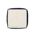 thumbnail image 5 of LR Home Square Southwest Navy Blue Velvet Medium-Sized Indoor Pouf, 18"x18"x18", 5 of 9
