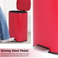 thumbnail image 5 of CL.HPAHKL 50 Liter / 13 Gallon Trash Can, Stainless Steel Kitchen Trash Can with Removable Inner Bucket Garbage Can with Lid Step Trash Can for Home Office, Brushed Stainless Steel Finish, Red, 5 of 9