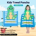 thumbnail image 4 of Poncho de playa con capucha Towel Growell para niños, 76 x 76 cm, diseño de dinosaurio, 4 of 6