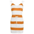thumbnail image 4 of Womens Dresses Vacation, Summer Dress for Women Casual Sleeveless V Neck Striped Color Block Midi Dress Drawstring Hide Belly Beach Dress with Pocket, 4 of 7