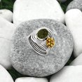thumbnail image 3 of Two Tone Adjustable Flower - Tektite Rough 925 Silver Ring s.6.5 Jewelry SDR150933, 3 of 5