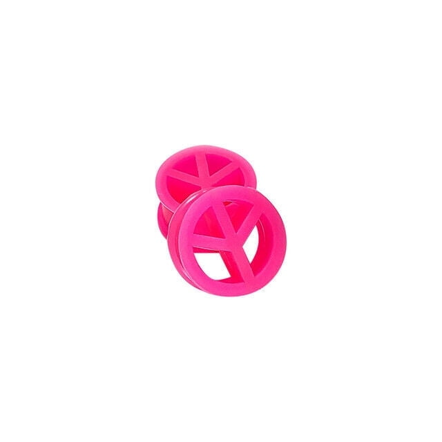 Paire de Bouchons d'Oreilles en Silicone Signe de Paix UV Lumineux