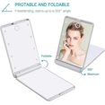 thumbnail image 3 of Compact Mirror- 1X/2X Magnifying Natural Daylight LED, Dimmable 8 LEDs Lighted Portable Folding Travel Mirror For Pocket, Purse, Gift -White, 3 of 5