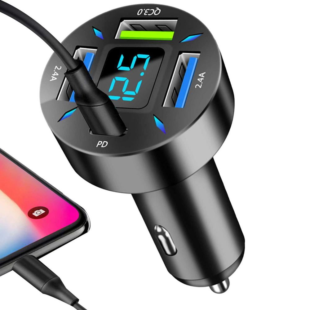 Tohuu USB Quick Car Charger QC3.0 Adapter 4Port USB Car Phone Charger