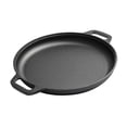 thumbnail image 3 of Luzkey BBQ Pan Accessory Black Practical Portable Versatile with Two Handle Steak Pan Cookware for Camping Kitchen Home Picnic Meats 35 cm, 3 of 8