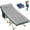 BLACK, variant on Hersunpl 28" Camping Cot Folding Portable Outdoor Bed Heavy Duty Cot w/ Mattress & Carry Bag 600 lbs Capacity for Adults Grey