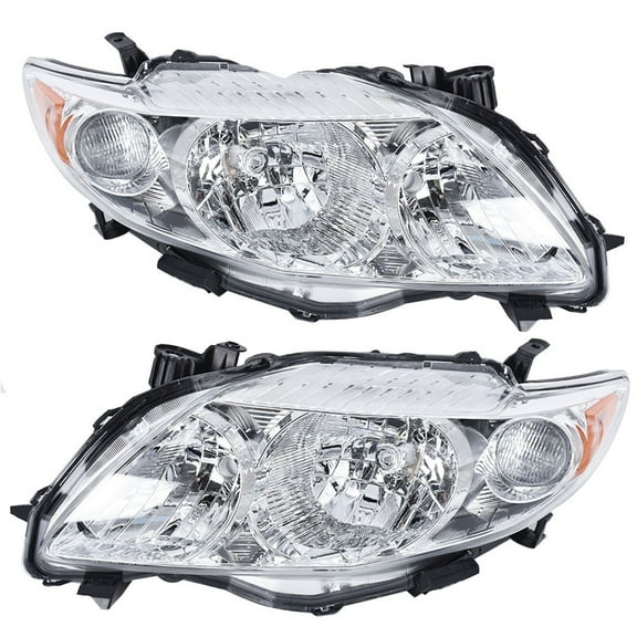 Headlight Assembly Driver and Passenger Side Replacement for 2009-2010 Toyota Corolla