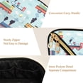 thumbnail image 5 of FORMRS Makeup Bag Travel Cosmetic Organizer for Women Fold Flat Zipper Pouch with Handle, Colorful Trains, 5 of 8