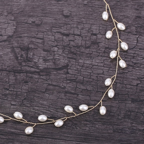 ETEREAUTY Adjustable Wire Bridal Headpiece with Golden Finish and Elegant Hair Accessories