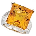 thumbnail image 2 of 925 Sterling Silver Square Cut Solitaire Citrine Ring, 2 of 5