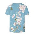 thumbnail image 6 of USSUMA Daisy Print T-Shirts for Women Trendy Bohemian Retro Basic Flowy Women's Shirts and Blouses Short Sleeve Women Tops Dressy Casual Summer V Neck Plus Tunics Beach, 6 of 6