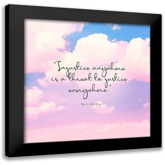 ArtsyQuotes 12x12 Black Modern Framed Museum Art Print Titled - Martin Luther King Quote: Injustice