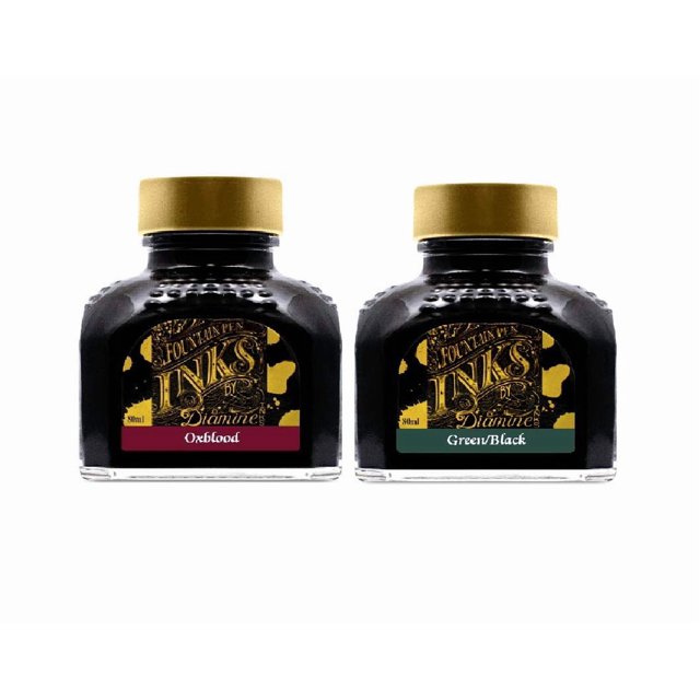 Diamine - 80ml Fountain Pen Ink 2 Pack - Oxblood & Green Black